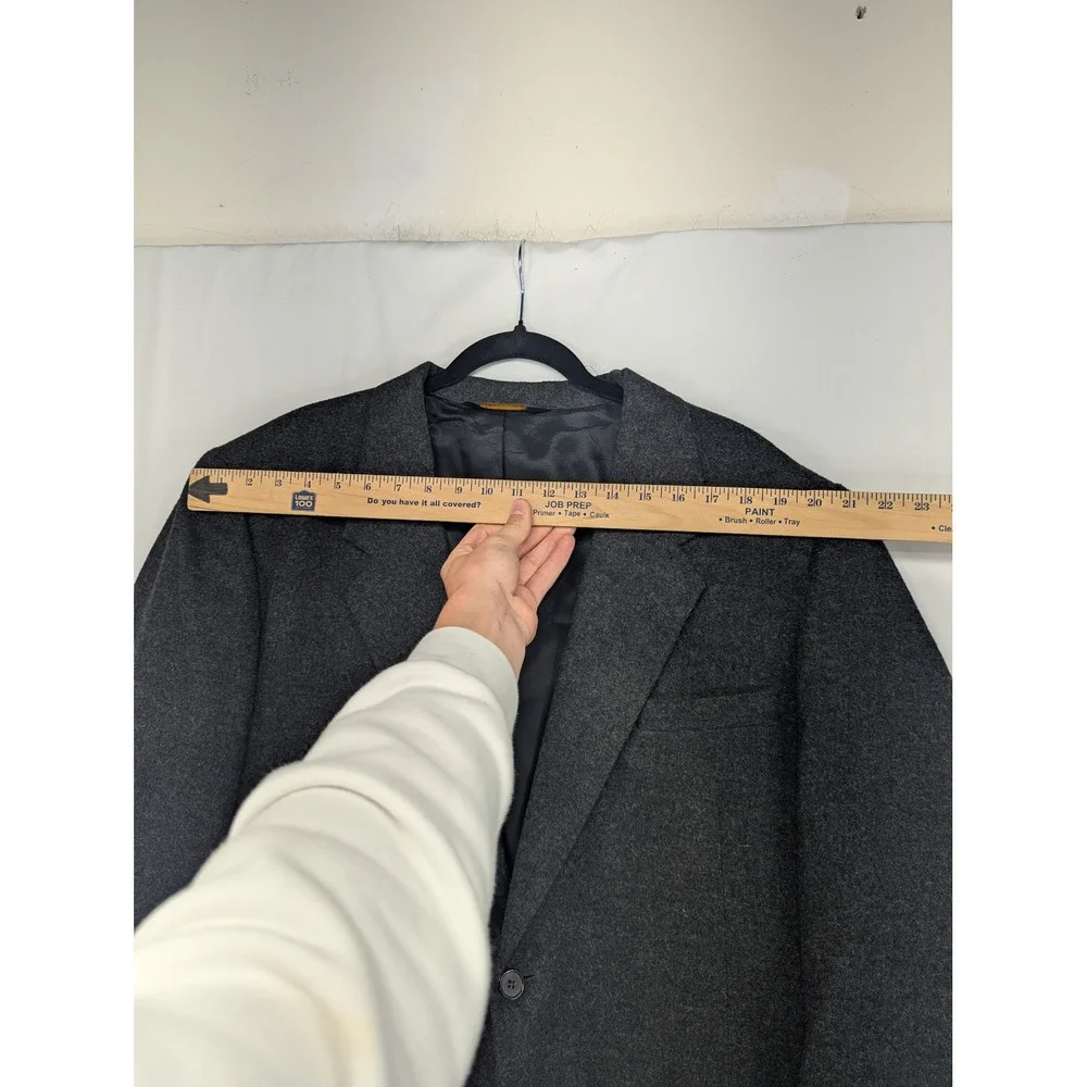 Vintage 100% Camel Hair Blazer Mens Charcoal 2 Button Sport Coat Made in USA 46R